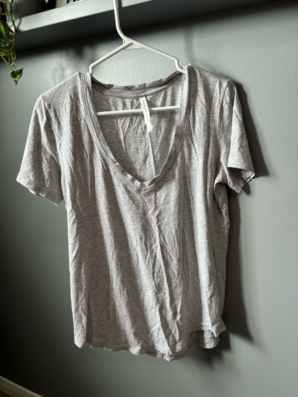 Aritzia Babaton Light Gray V-Neck Tee